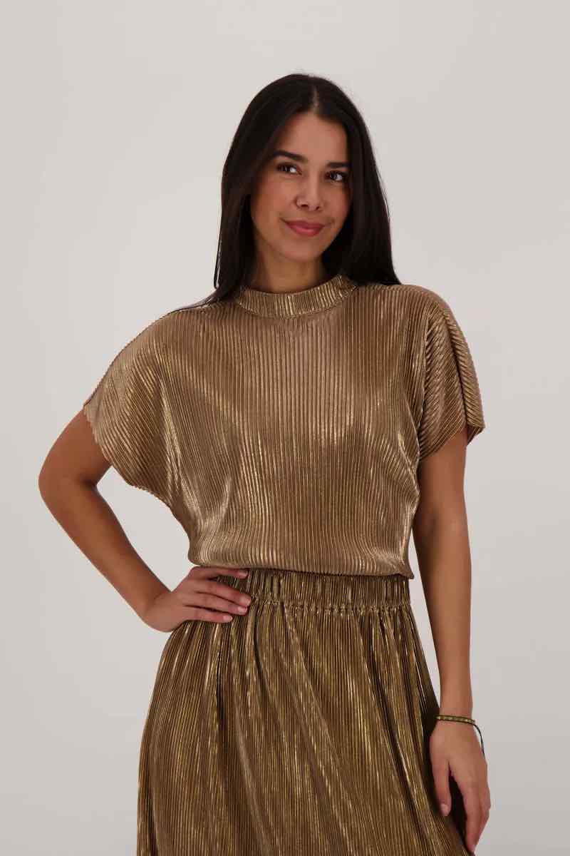 Plisse turtle top champagne goud - Pltopmodel 1 - 278