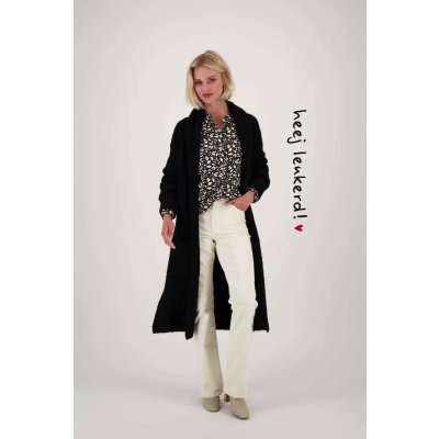 Lang boucle vest zwart - B2 2 - 282 (1)